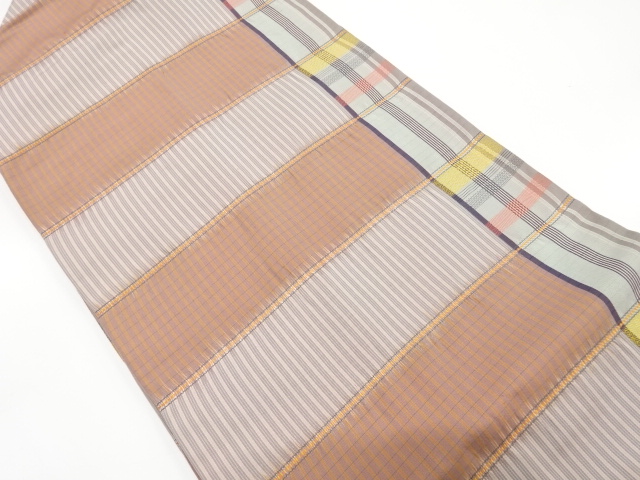 JAPANESE NAGOYA OBI / WOVEN ABSTRACT GRID